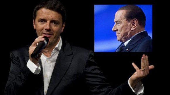Matteo Renzi e Silvio Berlusconi. Foto ANSA